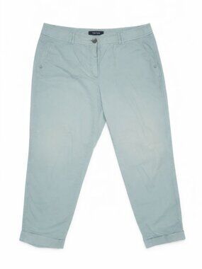 Taifun Mint Green Cropped Chino Pants | Women's Size 40 (US 10) | Stretch